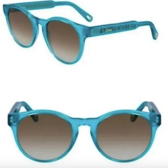 Chloe Azure Round Sunglasses 52mm Frame - Picture 1 of 6